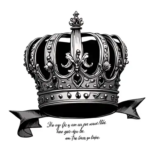 Queens Crown With Song Lyric Underneath