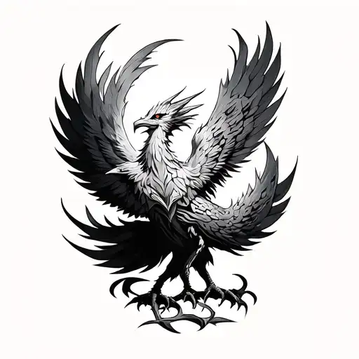 Phoenix Warrior Tattoo Design