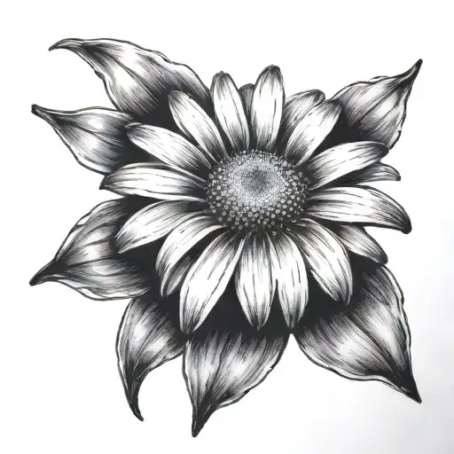 Daisy Flower Sketch Style