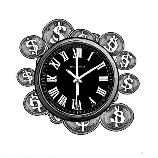 Time Is Money Clock With Hours As Dollar Signs