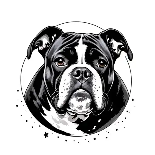 Moon With Boxer Dog Breed Black Grey