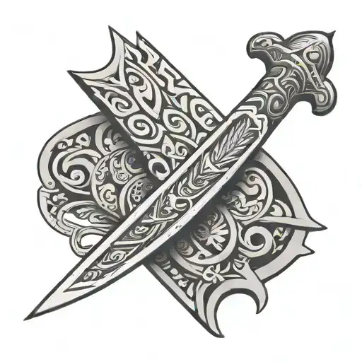 Obsidian Aztec Dagger With Letter A