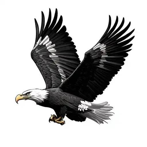 Bald Eagle Crying American Flag