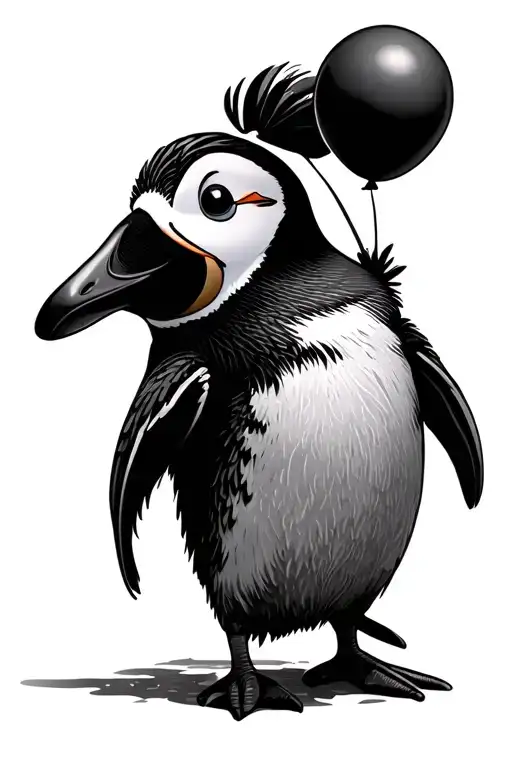 Rock Hopper Penguin Holding Balloon