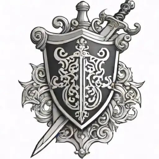 Shield Letter K And Sword