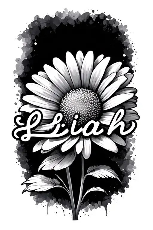 The Name Lilah Incorporated Into A Daisy Flower