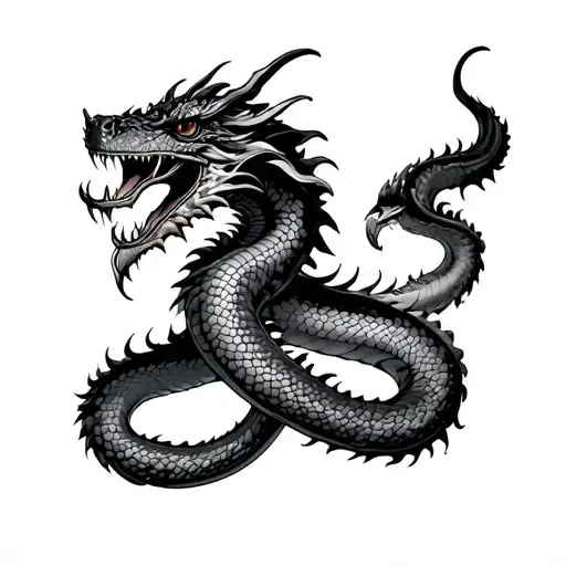 Serpent Dragon With Head On The Chest