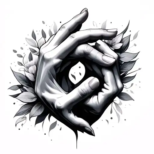 Hands Forming An Infinity Symbol Intertwined