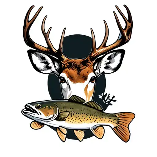 Whitetail Deer And Brown Trout