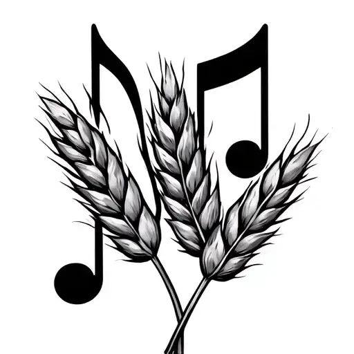 Two Music Notes And Two Wheat Ppe
