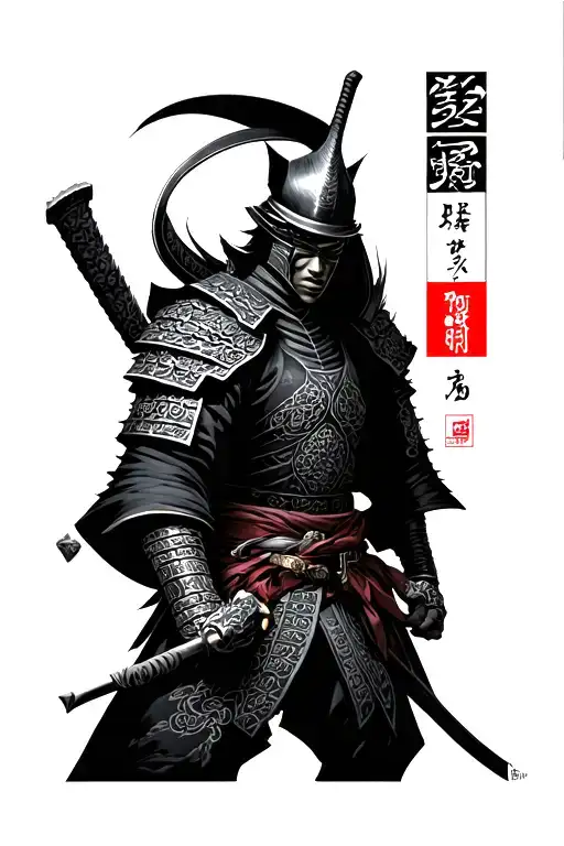 Samourai Cover With Japanese