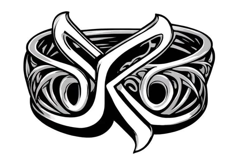 Infinite Acronym With Date Of Birth And First Name In The Form Of Bracelet