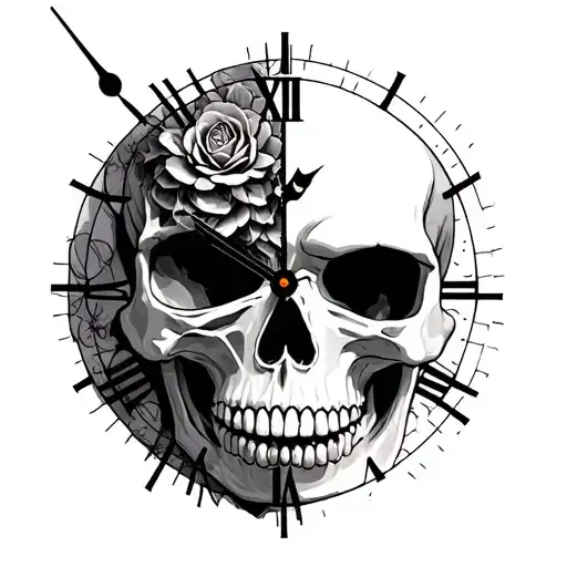 Half Skull Half Clock
