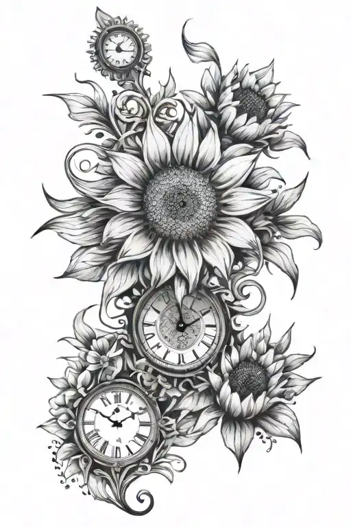 Clocks Lilly Sunflower Lavender Flowers Growing