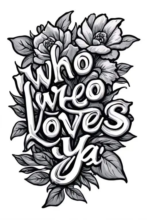 March Birth Flows With Stem Saying Who Loves Ya