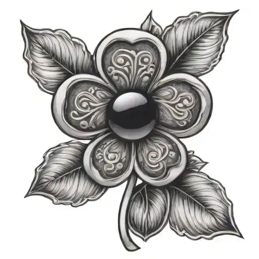 Four Leaf Clover With Eye In Each Leaf