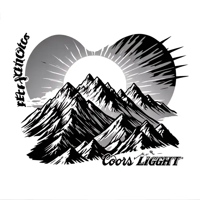 Coors Light Mountains And Sun