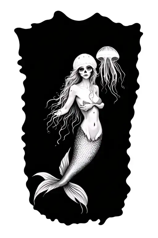 Mermaid And Jellyfish Dead