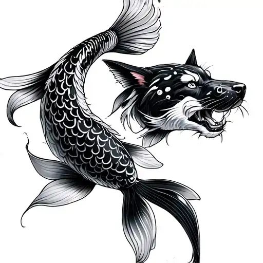Koi And Fu Dog