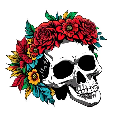 Colorful Mexican Death Head