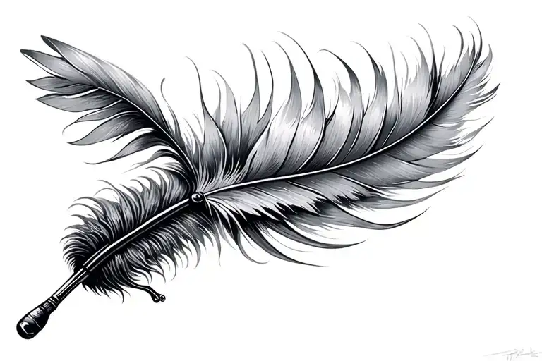 Fly Fishing Rod Casting A Line Transforming Into A Feather