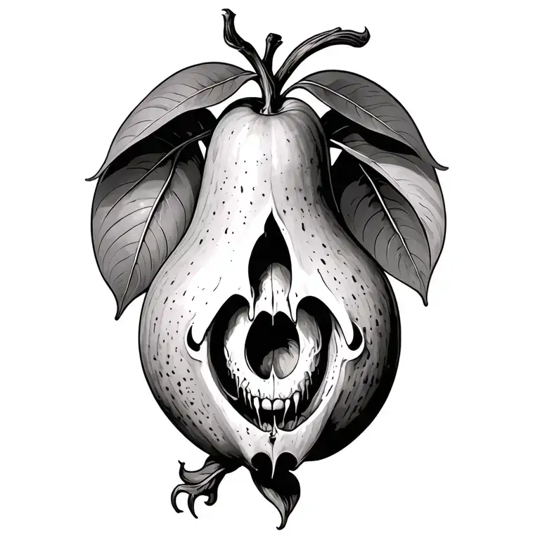 Pear Tattoo Looking Very Satanic