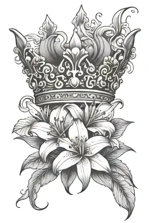 Lilly Flower With A King Crown On Top
