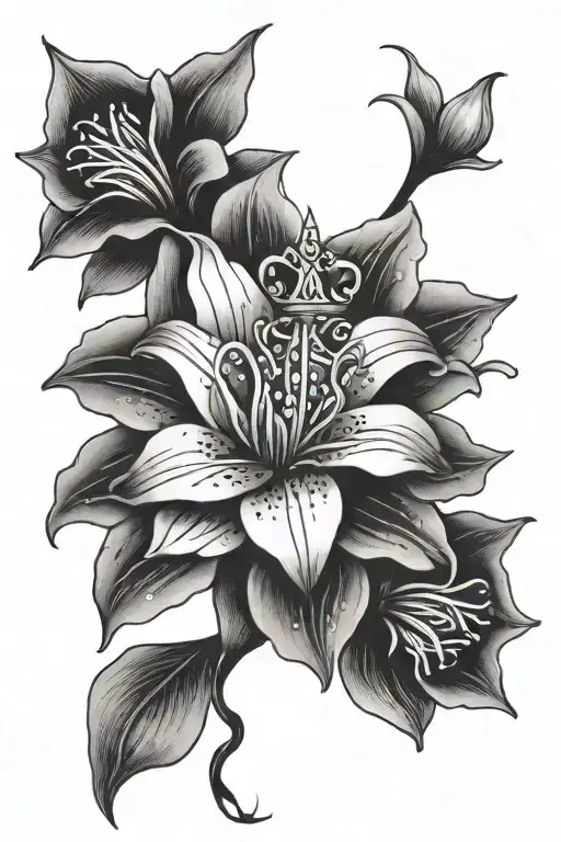 Lilly Flower With A Crown On Top