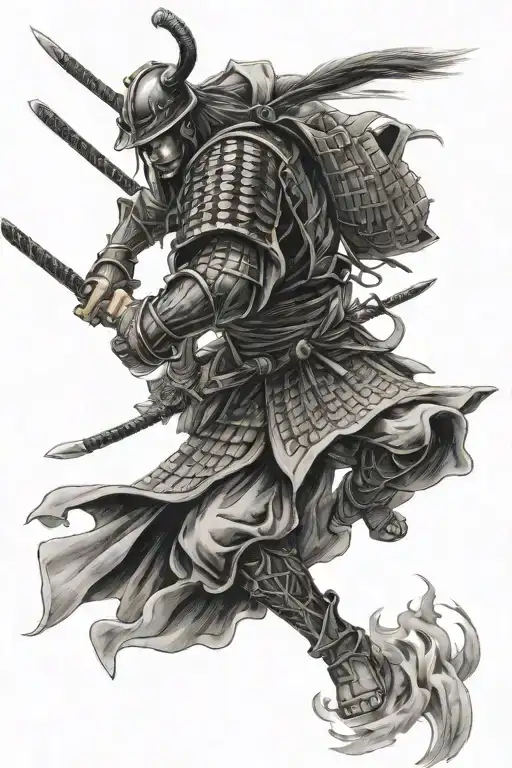 Samurai Warrior Battling