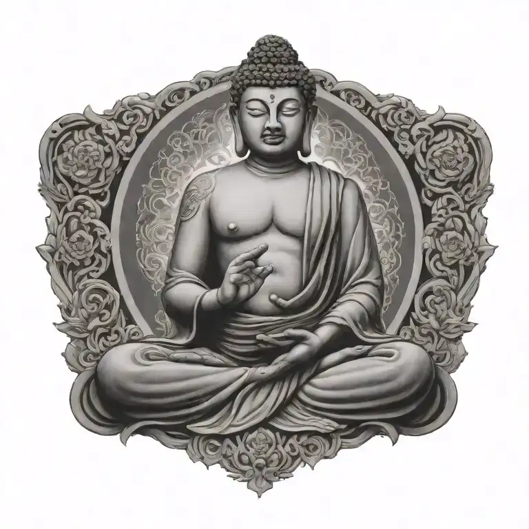 Buddha Meditating Figure Surrounded