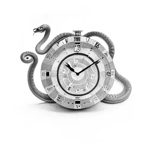 Dice With Clock And Snake