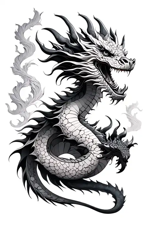 Shin Dotwork Dragon