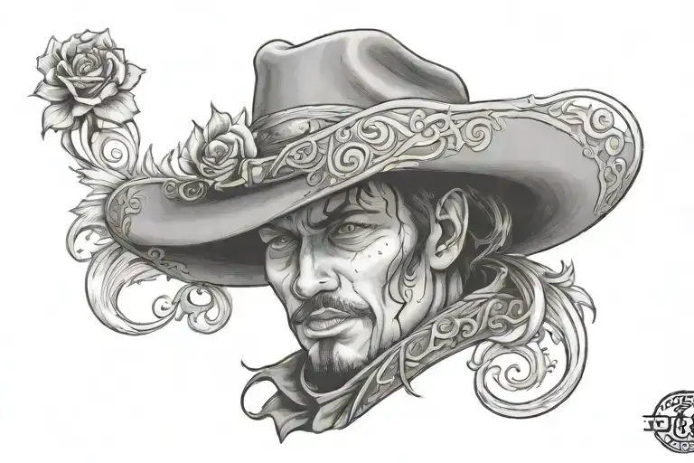 Name Bobby With A Cowboy Hat Over The B Surrounded By Marigoldds