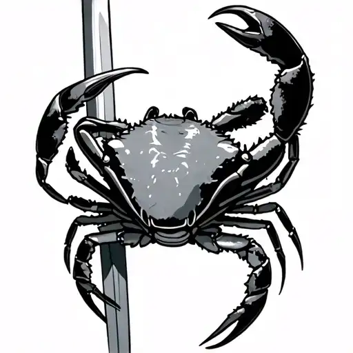 Crab Holding Sword