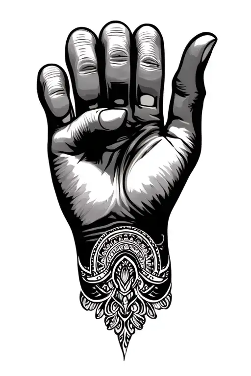 Shaka Hand Sign With Paisley Pattern Inspired