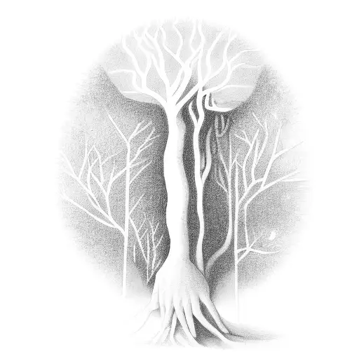 Tree With Woman Hidden In The Trunk