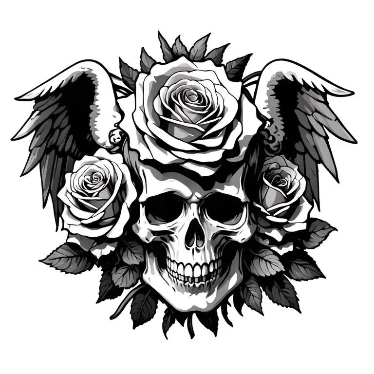 Skull Roses Angels Demons