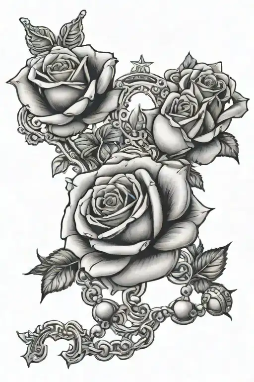 Rose And Rosary Beads