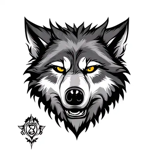 Wolve Head With Evil Eye