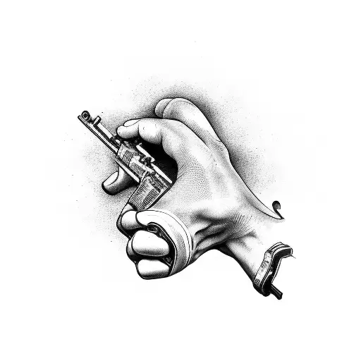 Hand Cufs With A Gun