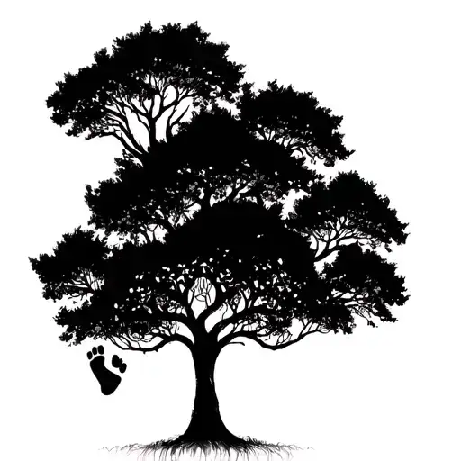 Family Tree With Baby Foot Print