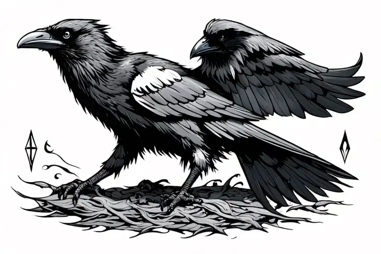 Raven Viking Runes