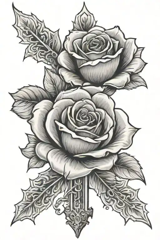 Cross An Rose Wrapped