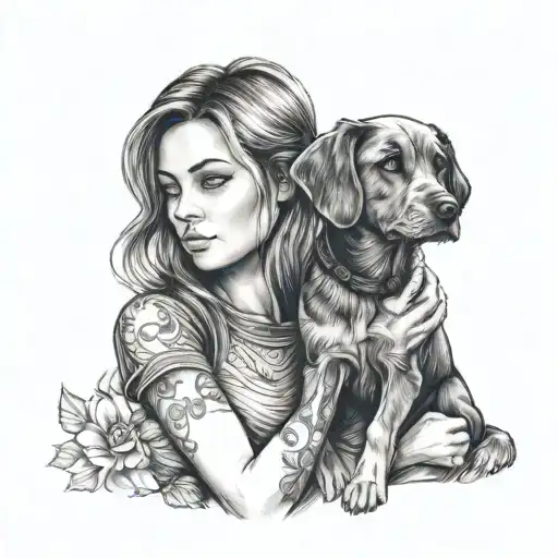 Girl And Her Dog