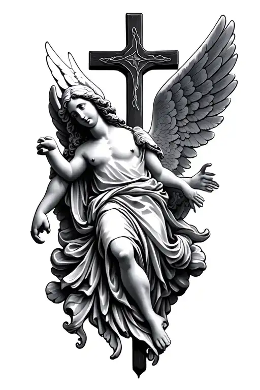 Christian Cross With Angel