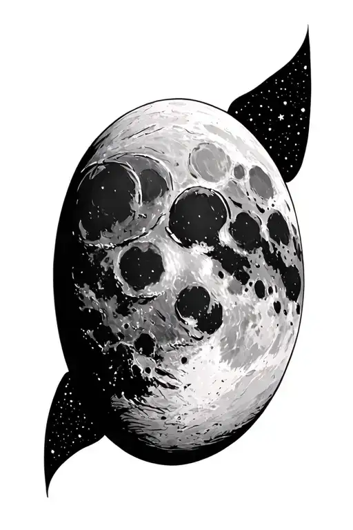 Moon Black And White From Space