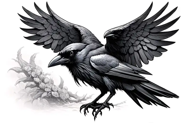Raven Tattoo Design