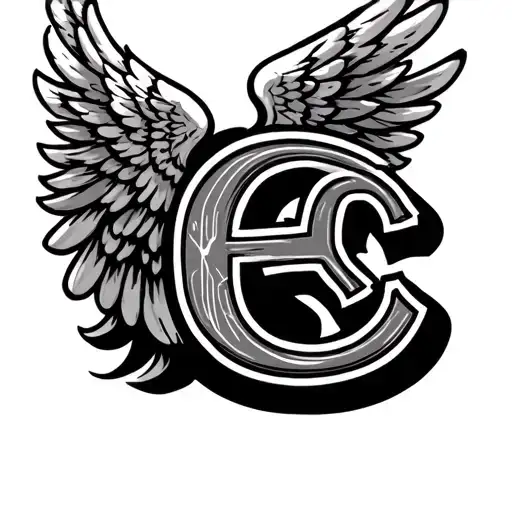 Letter G And Angel Wings Made