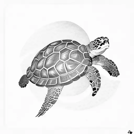 Turtle With Poker Chips In Coral Reef