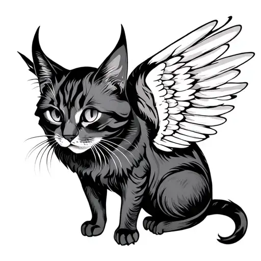 Cat Devil Coaters With Wings
